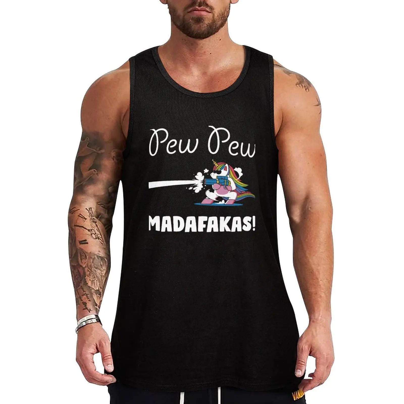 Pew Pew Einfakas Unicorn Tank Top жилет мужской аниме тренажерный зал Одежда