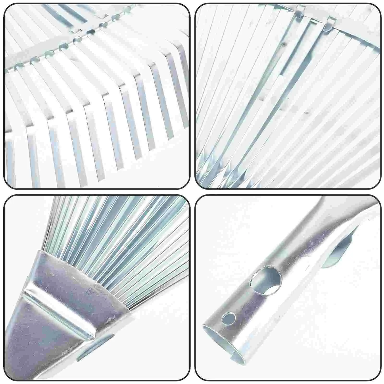 Garden Leaf Rake Adjustable High Carbon Steel Hand Rake for Lawn Leveling Tool Gardening Yard Roof Cleaning