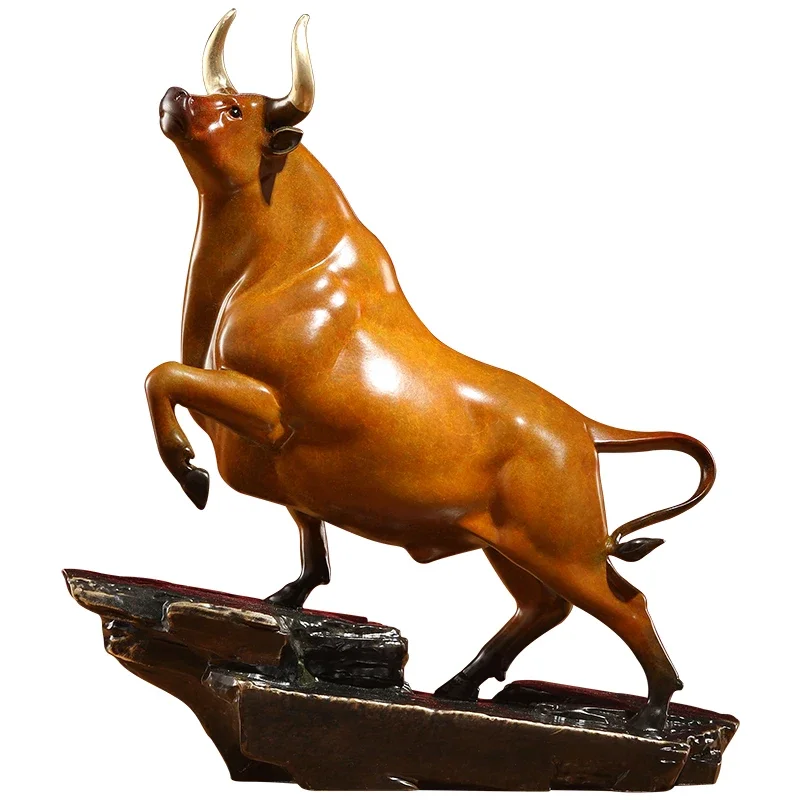 Copper bull ornament pure copper bullish handicrafts office decoration