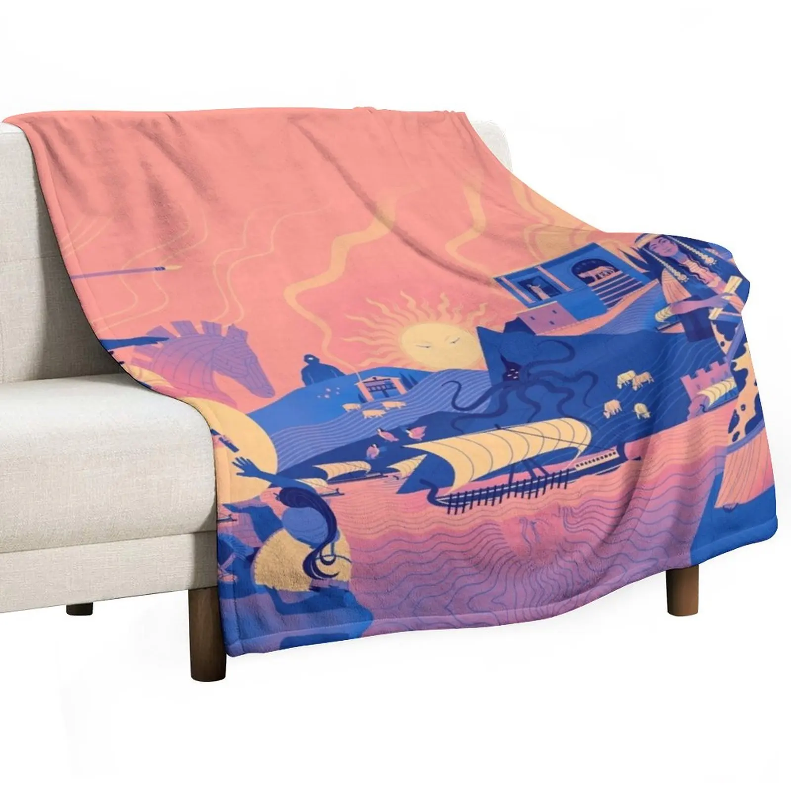 

Epic Trilogy Landscape - Summer Throw Blanket Warm Accent Blanket for Living Room Decoration