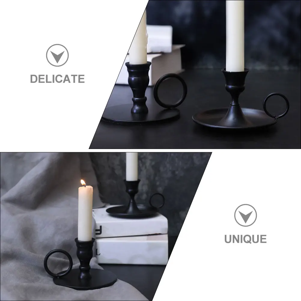 

2pcs Vintage Holder Table Decor Creative Taper Candlestick Holders Rustic Home Decor Desktop Centerpiece Bar Decoration