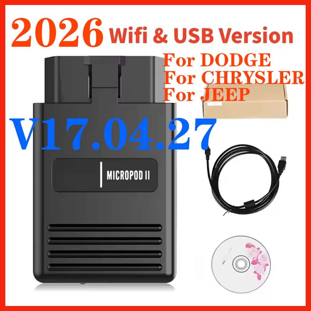 MicroPod2 V17.04.27 For Chrysler Fiat Jeep Dodge OBD Scanner Car Diagnostic Tool  Support Online Programming