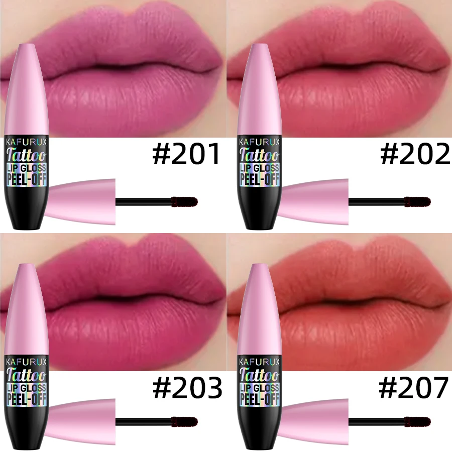 7 Kolorów Wodoodporny Tint do Ust Peel Off Konturówka do Ust Tatuaż Błyszczyk Długotrwały Matowy Różowy Czerwony Brązowy Kontur Makijaż Ust Tusz do Ust Prezent