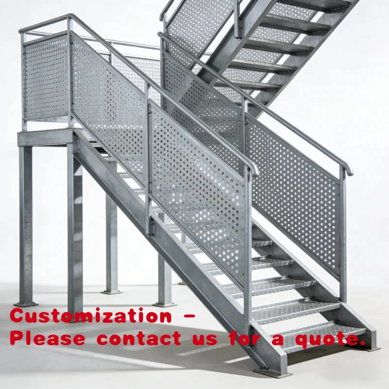 

custom.Direct Supply Outdoor Steel Stairs with Anti-Slip Steps Modern Exterior Staircase Church School