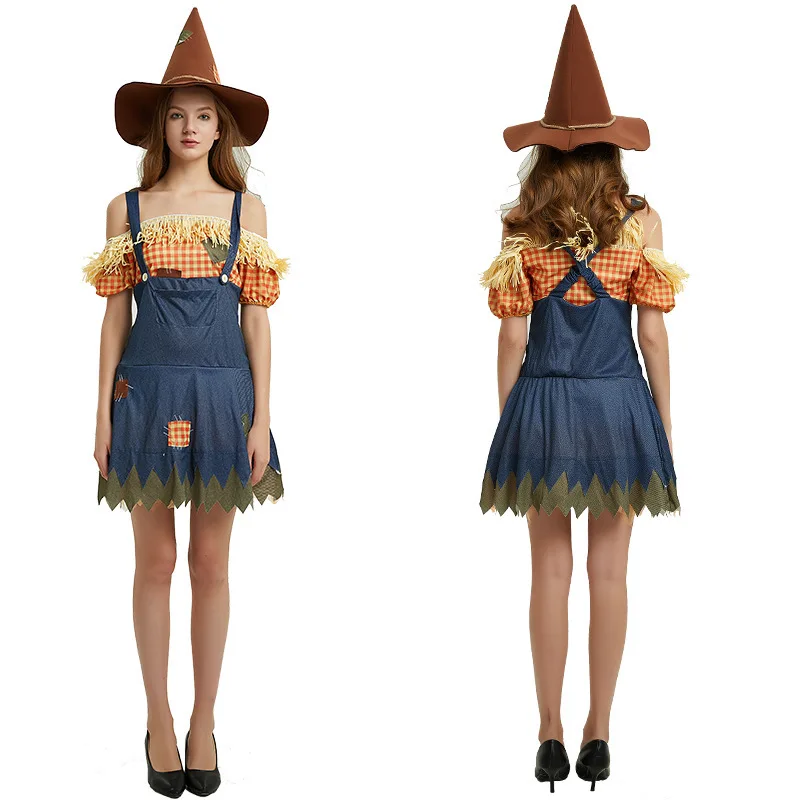 

Halloween Cosplay Costume Cute Scarecrow Adults Children Funny Parent-Child Drama Holiday Party Stage Performance Costume Party