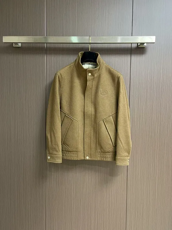 

LP 25aw stand-up collar simple casual old money style cashmere jacket