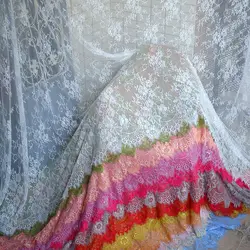 42 Colors Ready Goods Fast Shipping Chantilly Lace Trim Eyelash Lace Fabric Laces Materials Dyed Wedding Party Dress Gowns Lace
