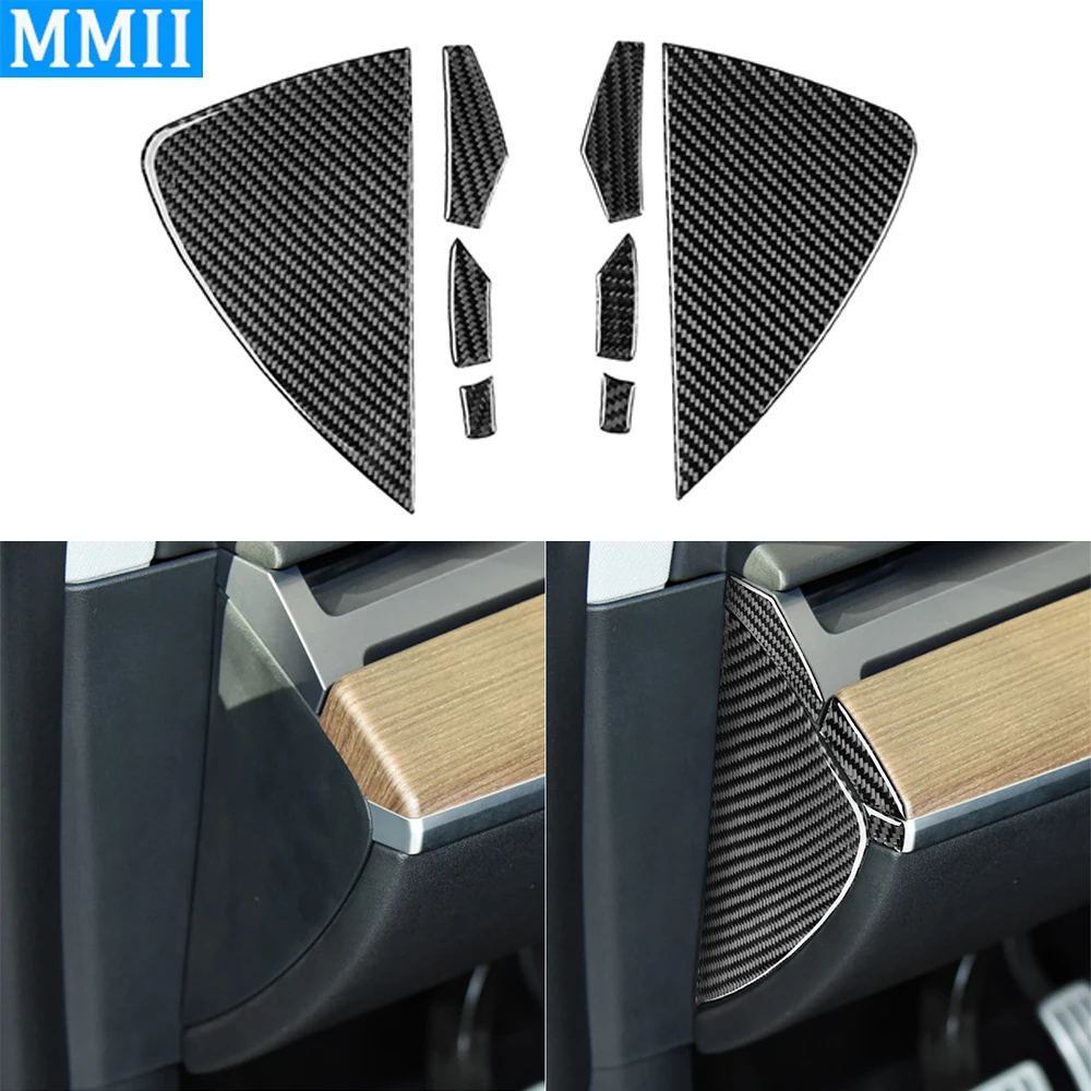 

For Tesla Model Y 2020+ Model 3 2017-2022 Real Carbon Fiber Front Door Slot Panel Trim Cover Car Interior Accessories Sticker