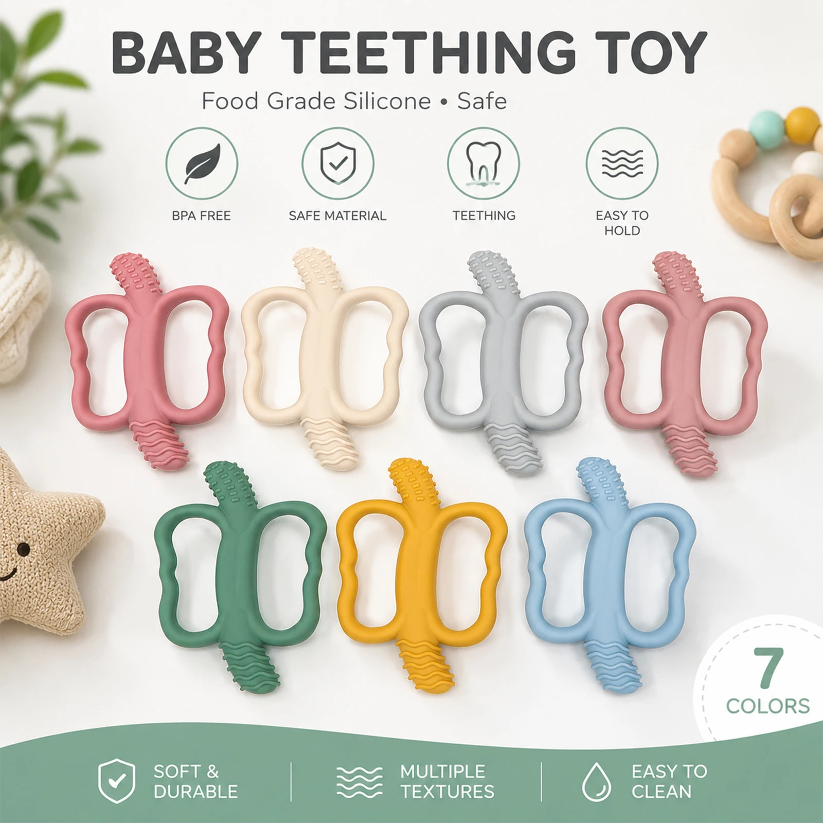 This Adorable Banana-Shaped Teething Toy Is BPA-Free and Specially Designed for Teething Babies. It's Fun and Easy to Grasp.