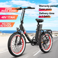 Electric Bicycle Folding 250W Motor 48V17Ah Battery Women's Urban Electric Bike Adult 20-inch Tire Aluminum Alloy Frame E Bike