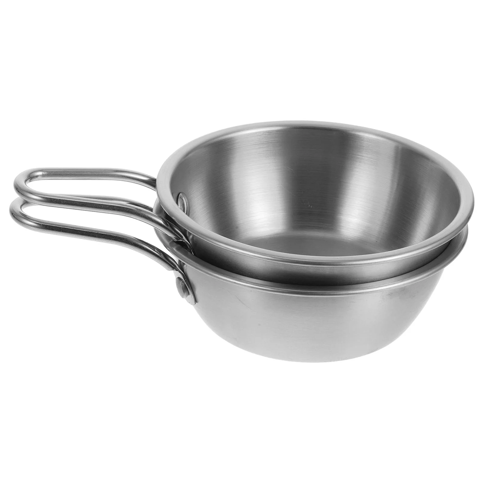 2 Pcs Stainless Steel Rice Bowl Korean Bowls Metal Ramen Pot Small Soup with Handles Dip