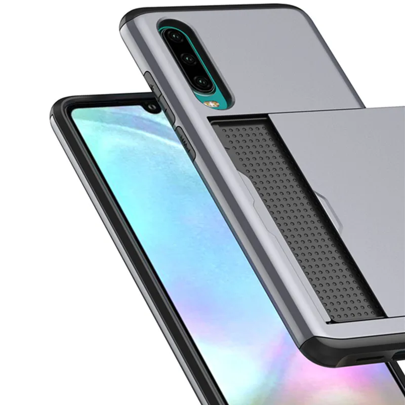 For Huawei P30 Pro P30 Case Business Slide Armor Wallet Card Slots Holder Cover for For Huawei P30 P30Pro For P30pro