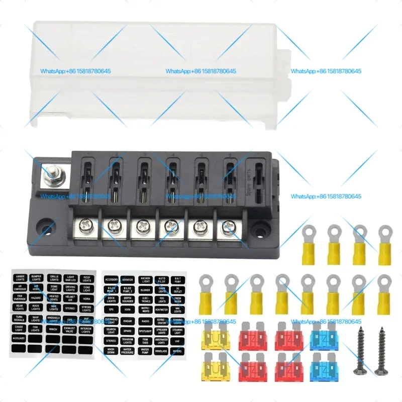 6-Way Fuses Block Car Fuses Block With 6 Fuses And Plastic Cover
