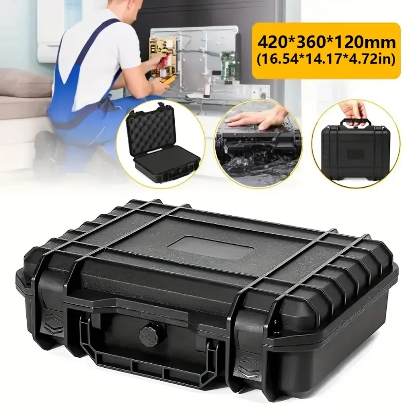 ハードケースボックス 安全保管ボックス ポータブルツールオーガナイザー ツールボックス 機器ケース スポンジ付き スーツケースツールキットケース