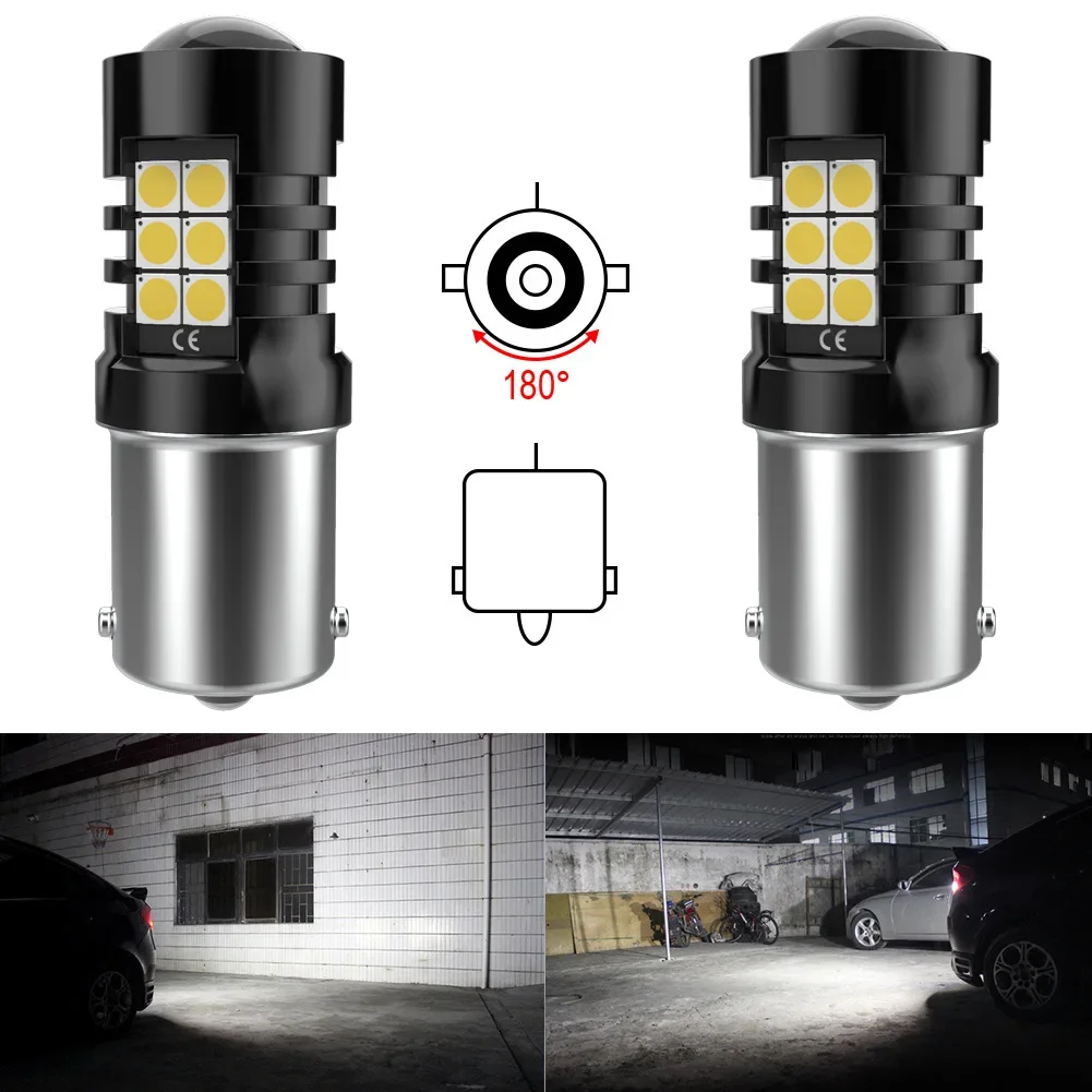 2pcs 1156 ba15s p21w Led Car Light Super Bright T25 3157 Style DRL Running Light For Jaguar XE XF F-Pace