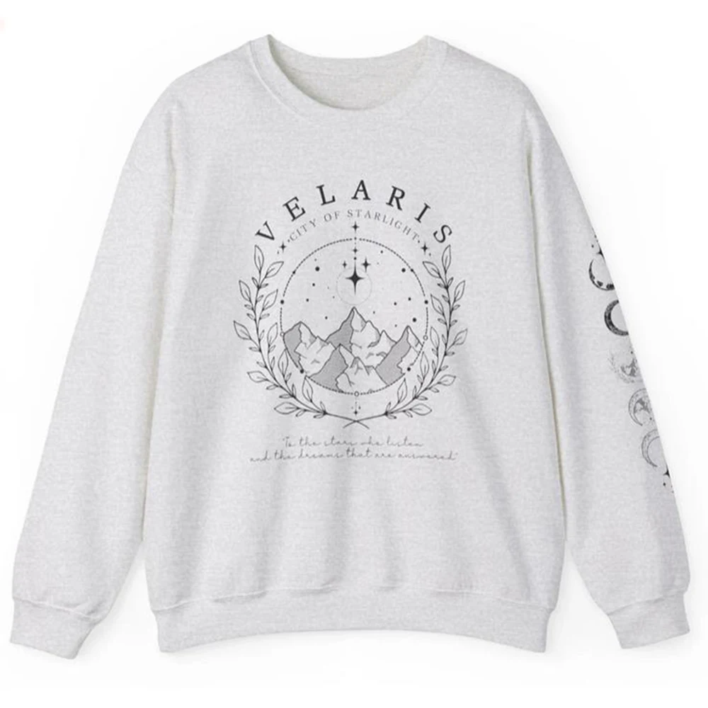 Velaris Sweatshirt avec manches Chemise imprimée ACOTAR Merch Sarah J Maas Pull City of Starlight Pull Feyres Tattoo Sweatshirt