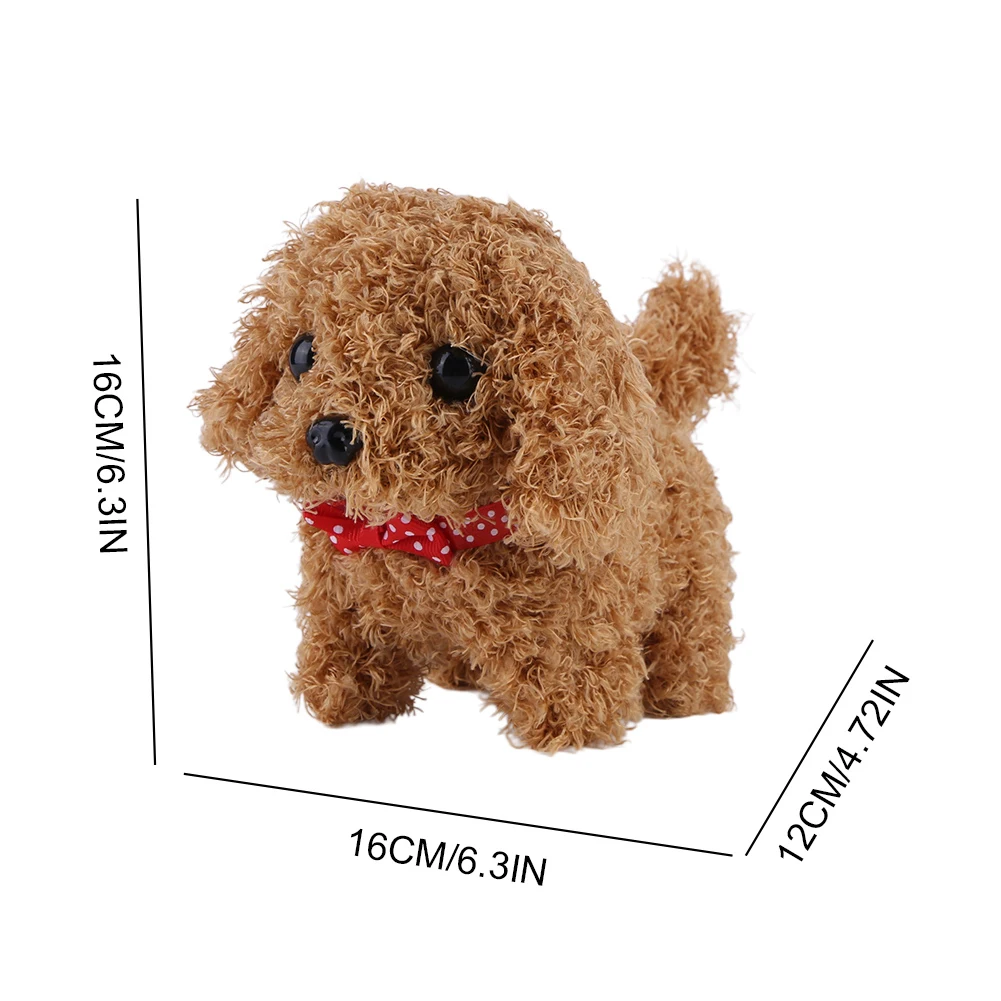 Robot electrónico de juguete para perros con pilas, cachorro de peluche para caminar y ladrar, juguete de peluche con cola oscilante, regalo de cumpleaños para niñas y niños