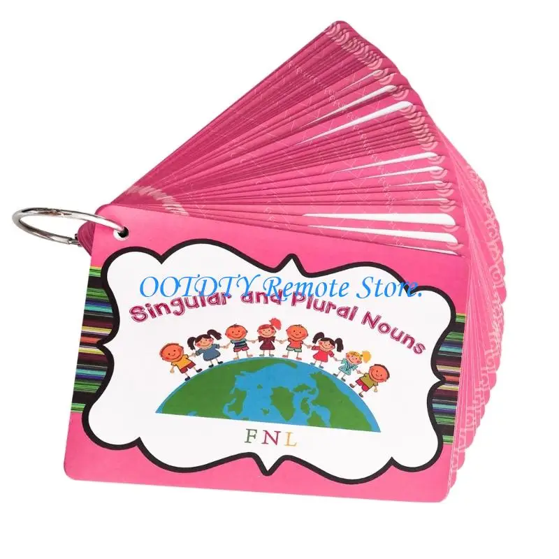 Double Sided Singular and Plural Nouns Flash Cards for Preschoolers, English Grammar Learning Picture Cards for Adult Guided