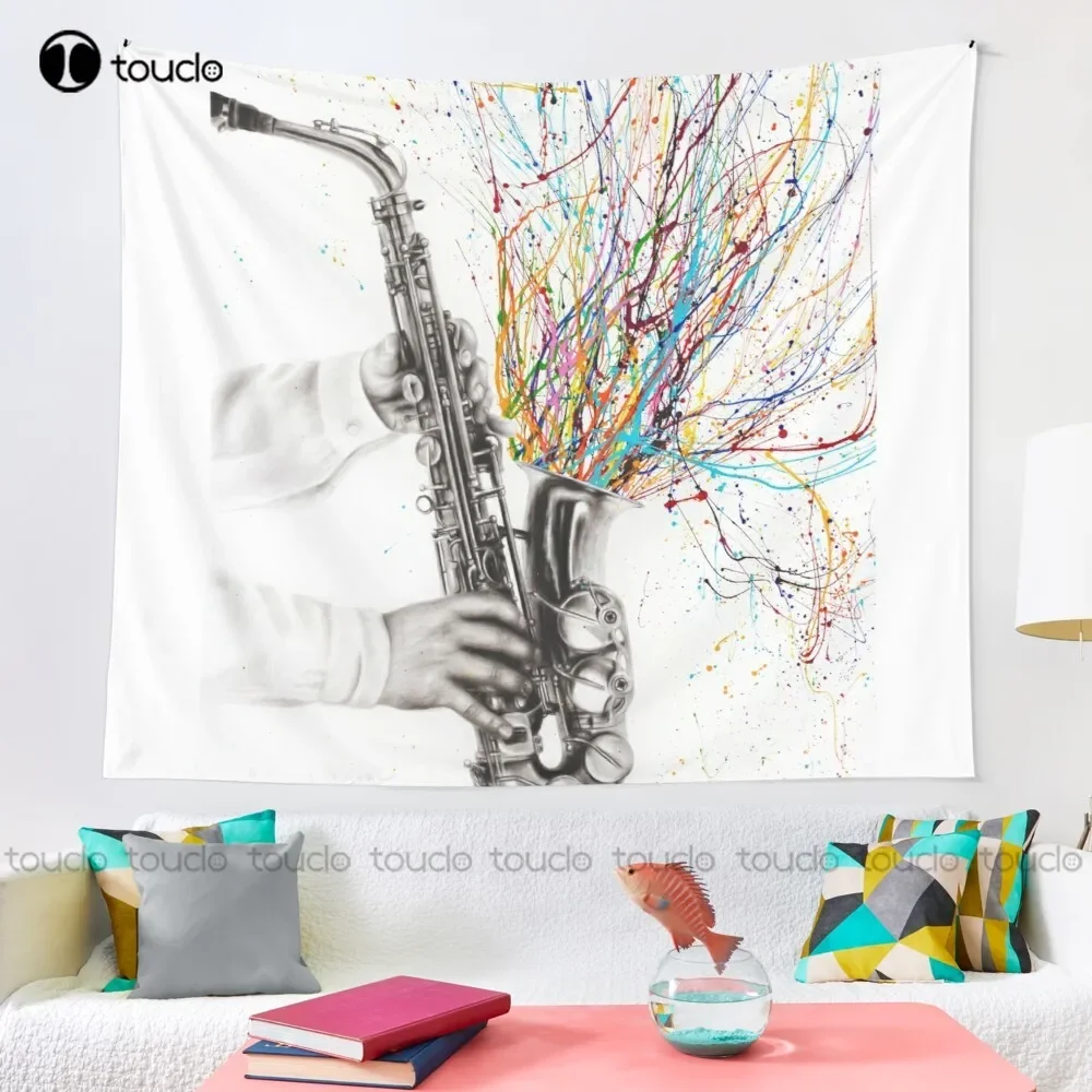 The Jazz Saxophone Tapestry Unique Tapestry Wall Hangings Tapestry Wall Hanging For Living Room Bedroom Dorm Room Home Decor