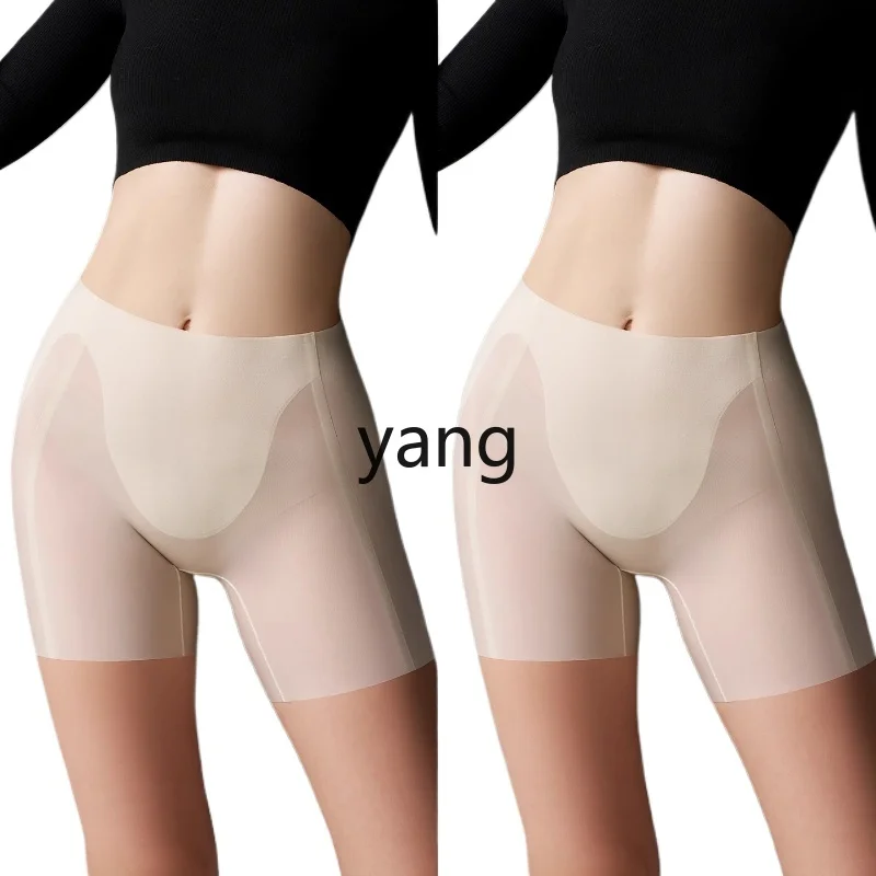 

LMM women's summer ice silk small belly shaping body buttocks breathable backing safety pants