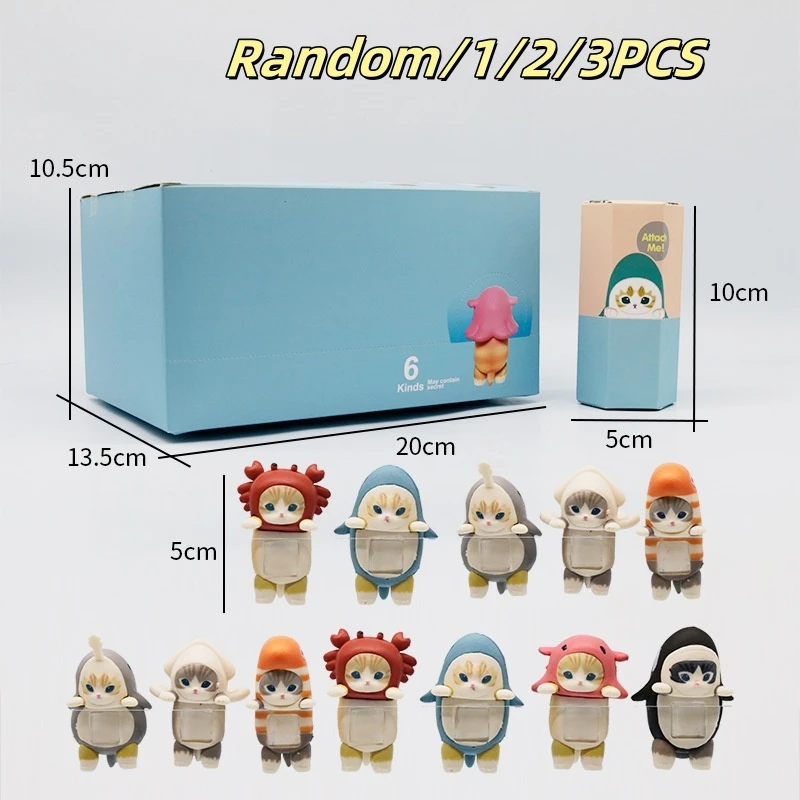 Nuevo Sonny Angel & Mofusand caja ciega Hippers Mini figura tiburón gato figura de acción juguetes para Fans niños regalo estilo al azar