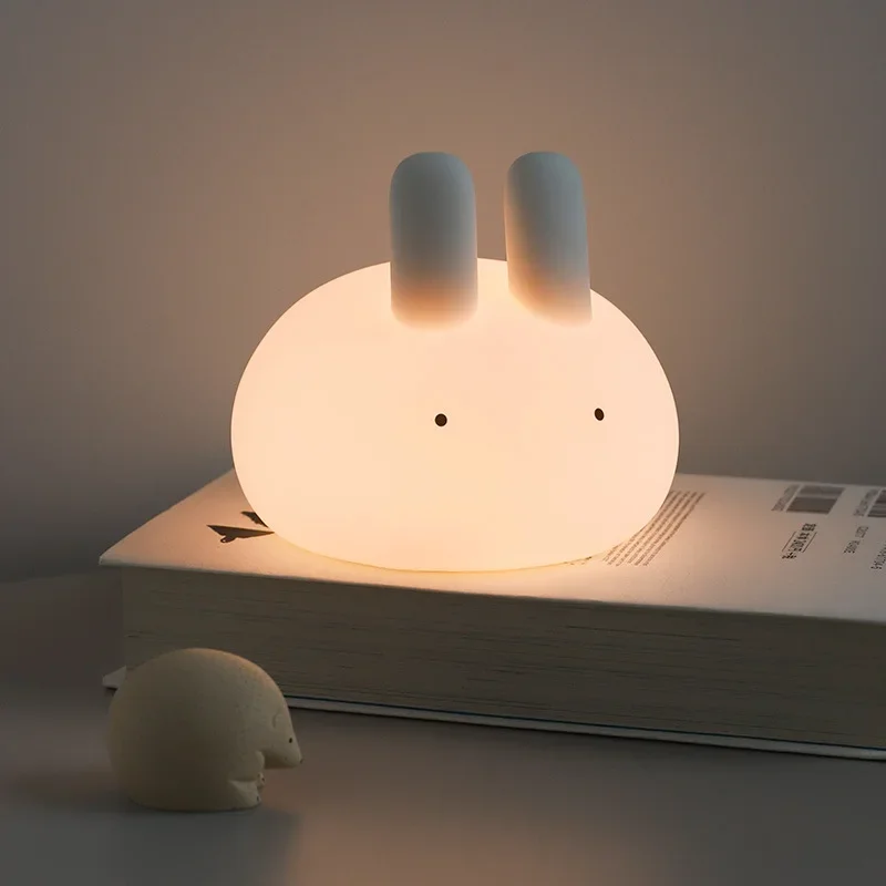 Rice dumpling Rabbit Balls Rabbit Silicone Pat Little Nightlight Rabbit Year Cute Milk Lamp Bedside Sleep Lamp