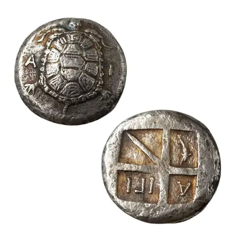 Moneda de tortuga griega, moneda de la suerte, recuerdo, moneda de colección, artesanía decorativa, moneda conmemorativa antigua, adorno de escritorio, regalo artesanal