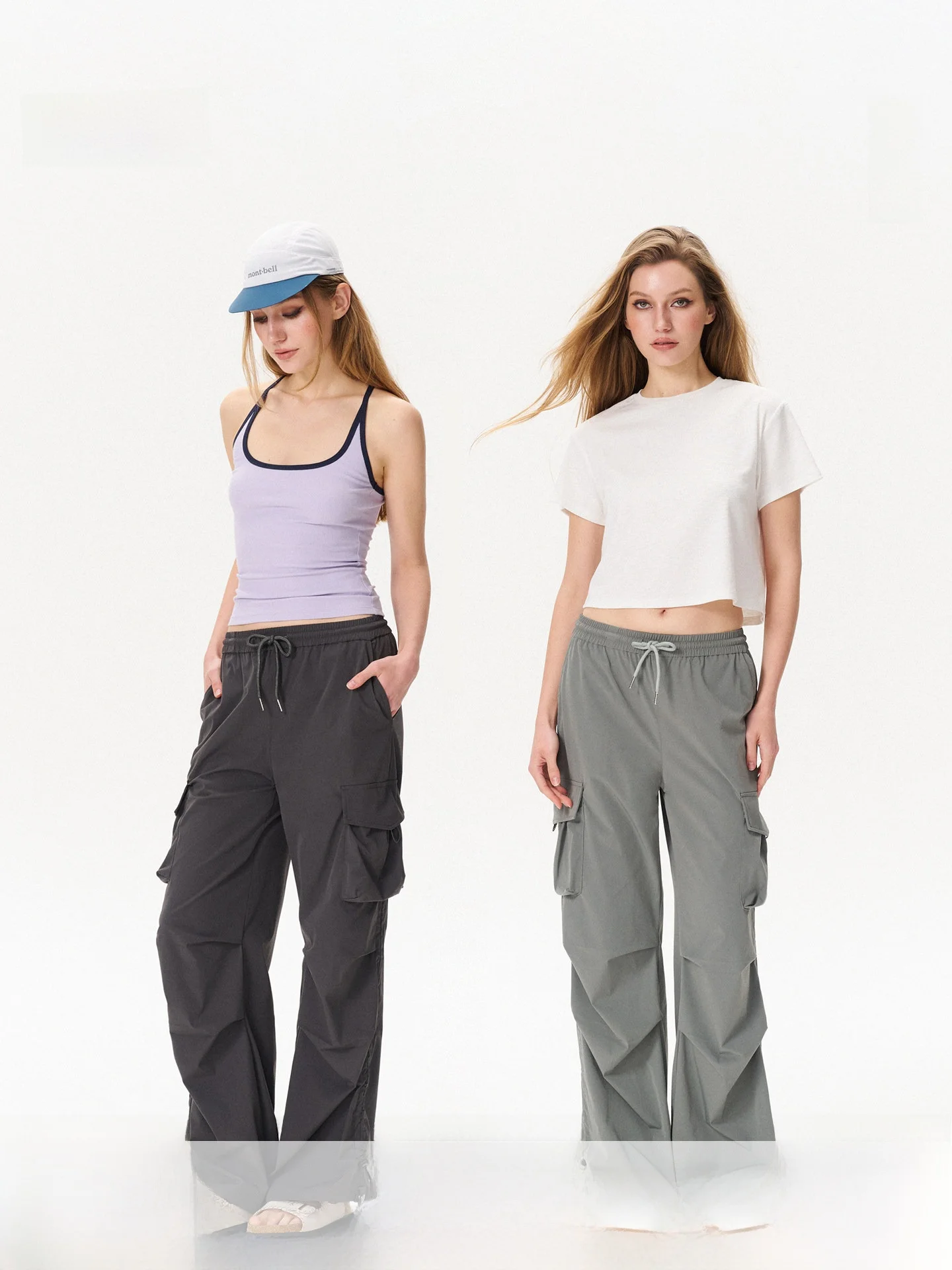 

Yuuue Quick Dry Casual Women's Work Pants Summer 2026 Wide Leg Multi Pocket Design Slimming Meat Concealing High Waist Elastic
