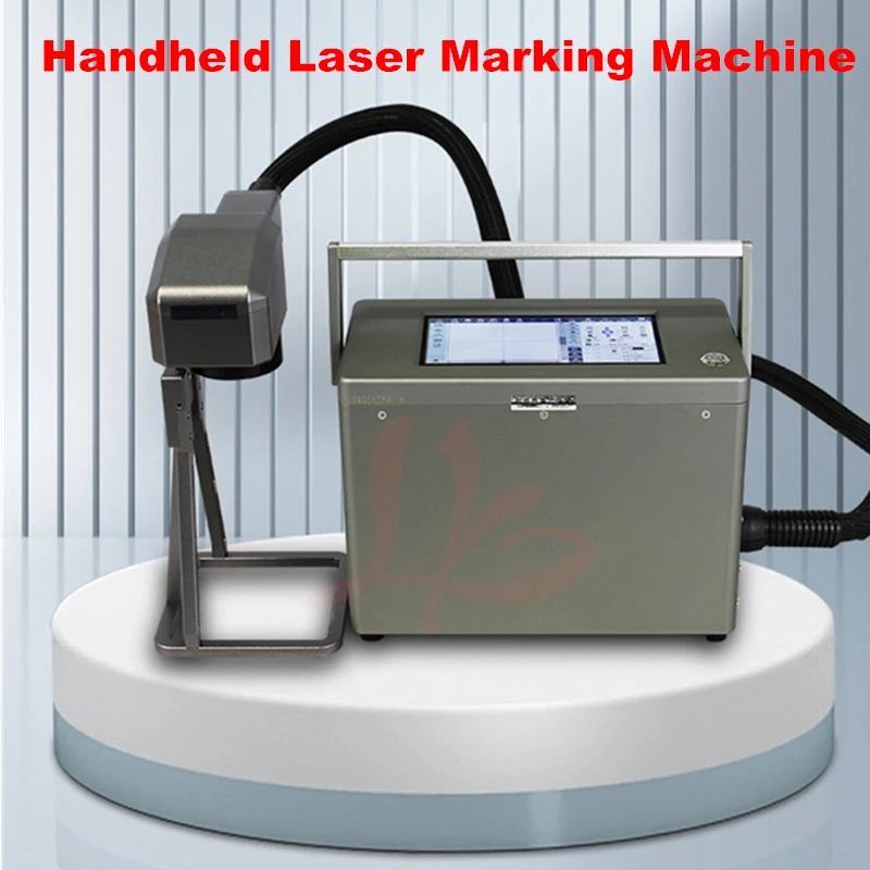 Mini Handheld Optic Fiber Engraving Marking Machine Wire/Wireless Lithium Battery Type 50W 110x110mm All In One Nameplate Marker