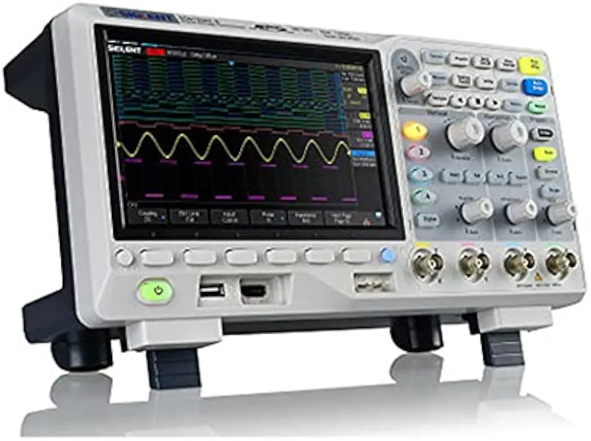 Siglent Tecnologia Osciloscópio Digital, 4 Canais, Decodificador Padrão, Cinza, SDS1104X-E, 100Mhz