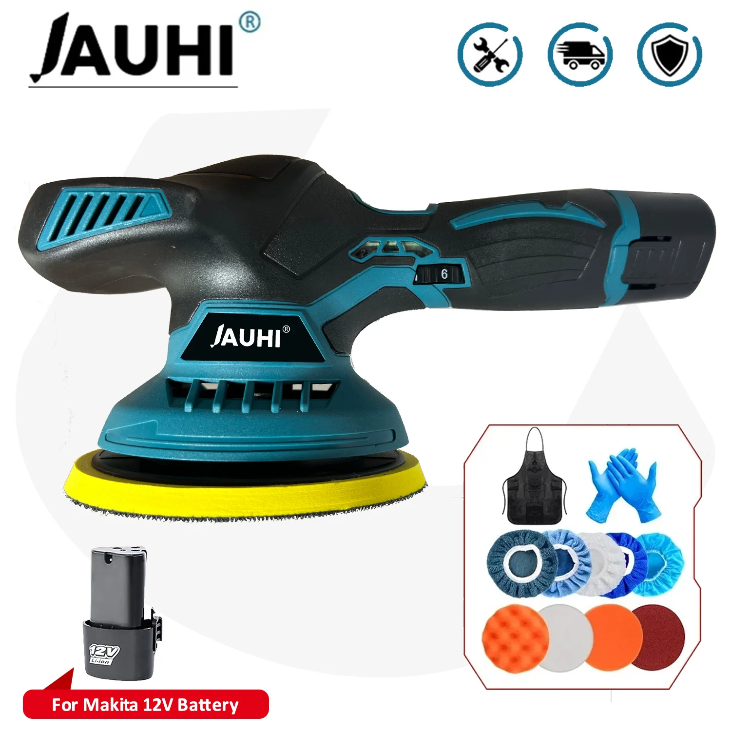 

JAHUI 6000rpm Mini Polisher Car Polishing Machine cordless Sealing Glaze Machines Adjustment Speed for 12V makita power Tools