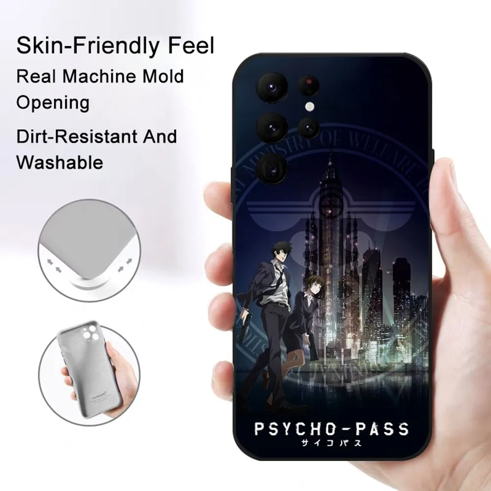 P-PSYCHO-PASS Phone Case Samsung S series s20 s21 s22 s23 s24 FE Plus Ultra TPU Soft to Skin-friendly case