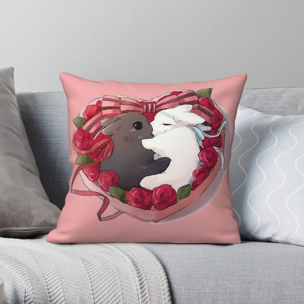 Untamed Wangxian Vday Square Pillowcase Polyester Linen Velvet Pattern Zip Decor Throw Pillow Case Home Cushion Cover 45x45