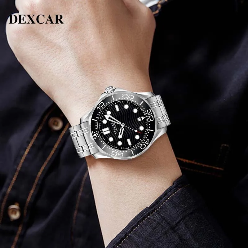 DEXCAR 2024 New Men\'s Watches Brand Luxury Automatic Watch For Men Men Mechanical Wristwatch 100M Waterproof Clock Man