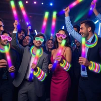 166-Piece Glowing Party Decoration Set - 12 Led Glasses, 16 Foam Sticks, 40 Finger Lights, 100 Glow Sticks, Suitable for Weddings and Halloween