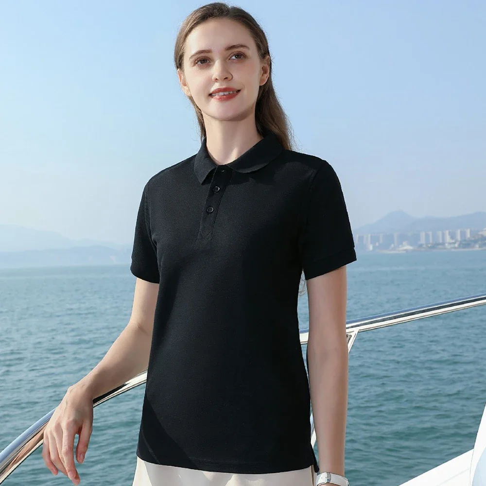 Summer Golf Polo Men Shirt Business Casual Solid Color Turndown Collar Tops Unisex Summer Short Sleeve Polos Original Logo