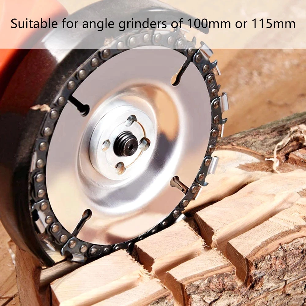 4inch 22 Teeth Wood Carving Disc Woodworking Chain Grinder Chain Saws Disc Chain Plate Tool for 115MM Angle Grinding