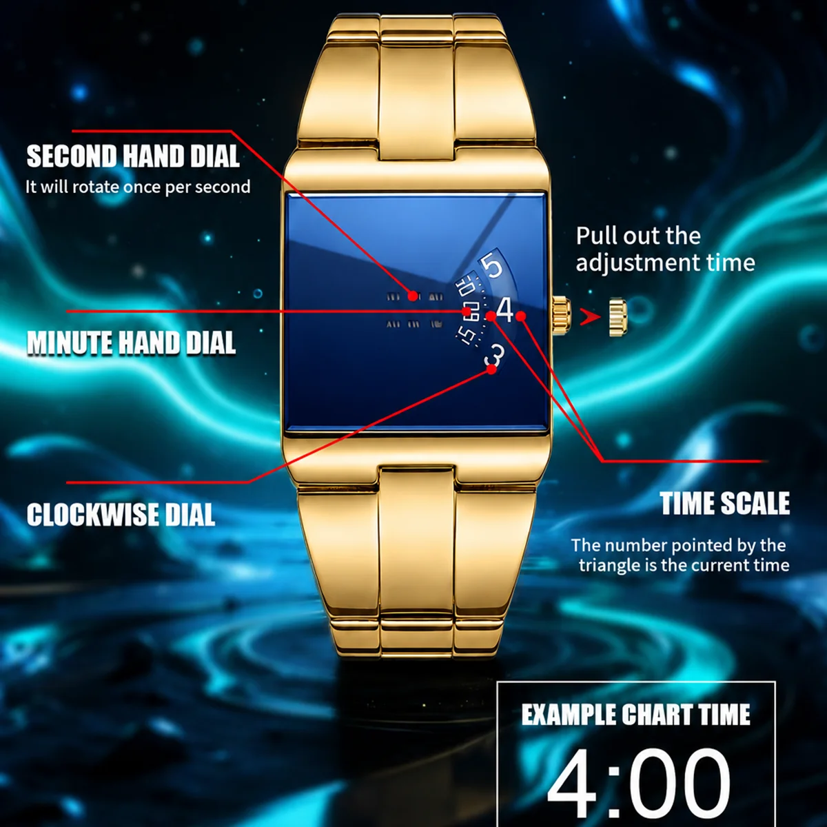 MOBWOL Men's Rectangle Watch Casual Business Waterproof Fashion Wristwatch Stainless Steel Quartz Sport Male Clock Reloj