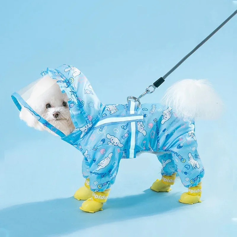 Pet Dog Raincoat Reflective Waterproof Rain Coat for Small Medium Dogs Teddy Bichon Pomeranian Dog Clothes Outdoor Rainwear