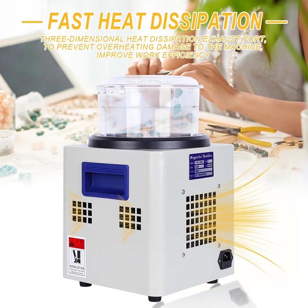 

Magnetic Tumbler Jewelry Polisher Mini Metal Finisher Finishing Machine AC 220V Gold Precision Parts Polisher JH-185