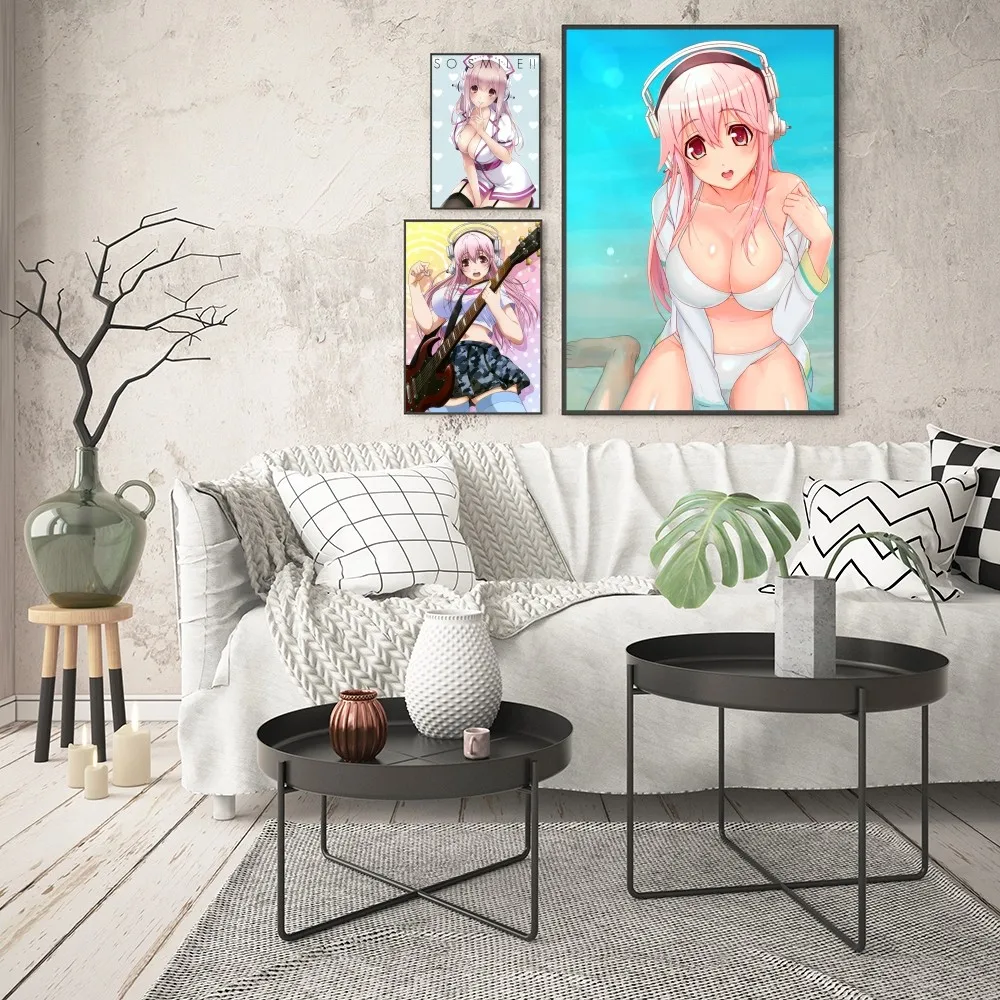 1pc Super Sonico Anime Poster Good Quality Prints and Posters Vintage Room Home Bar Cafe Decor Aesthetic Art Wall Painting