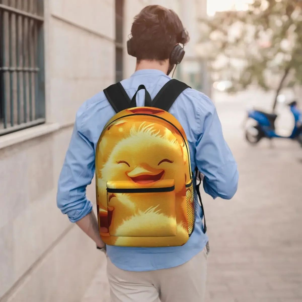 Cute Duck The Furry Duck Backpack Boys Girls BookBag Kids School Bag Laptop Shoulder Bags for Men Women