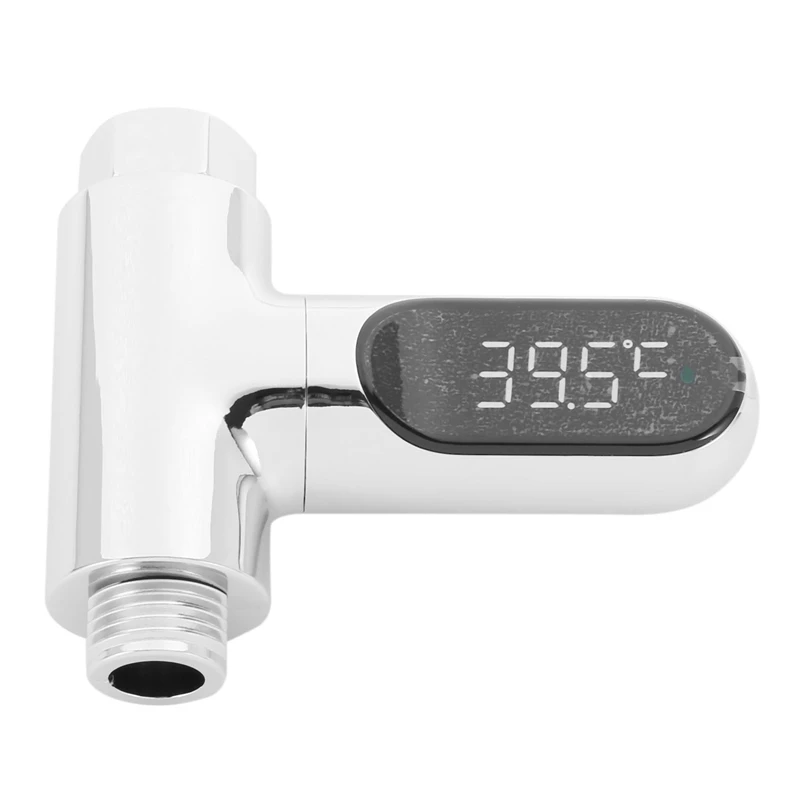 LED Display Home Water Shower Thermometer Flow Self-Generating Electricity Water Temperature Meter Monitor For Baby Care