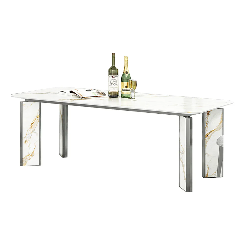 Modern simple light luxury dining square table high-end sense home dining table and chair combination
