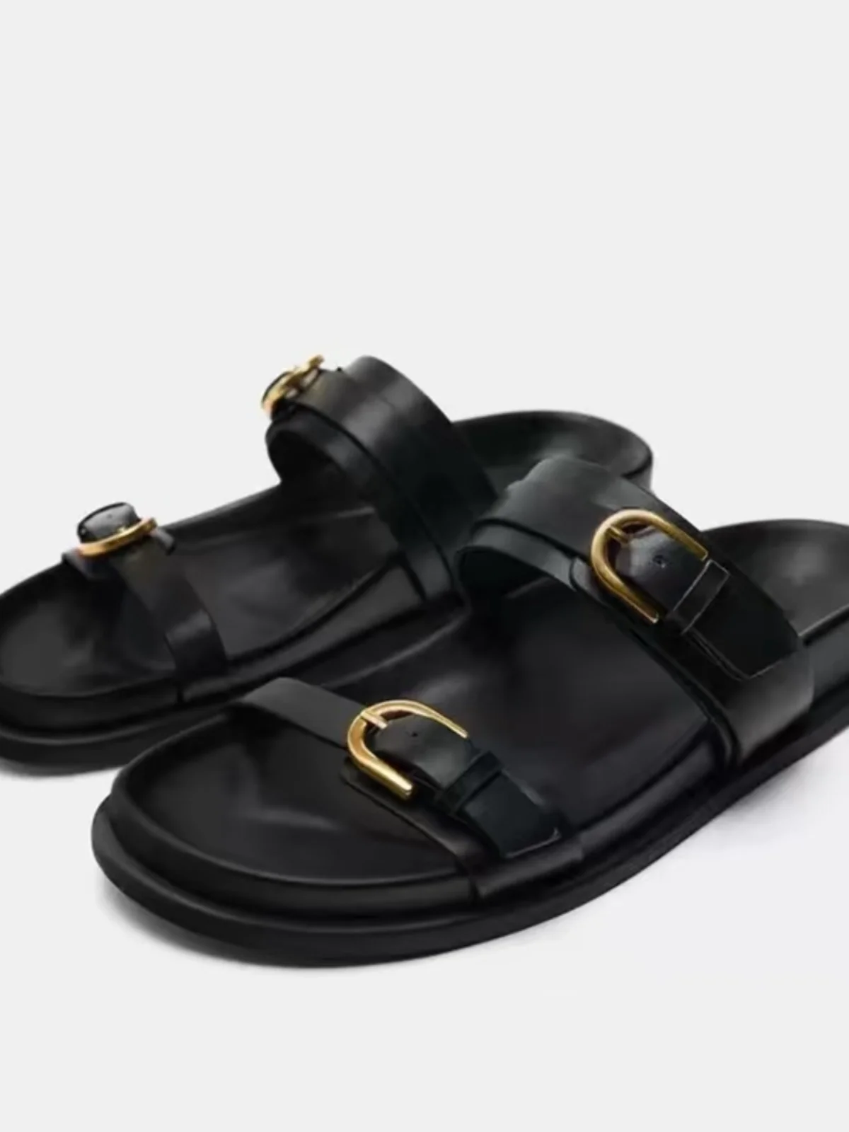 

Модные летние женские тапочки 2024, удобная верхняя одежда на толстом каблуке, мягкие сандалии на плоской подошве с перекрестным синим декором