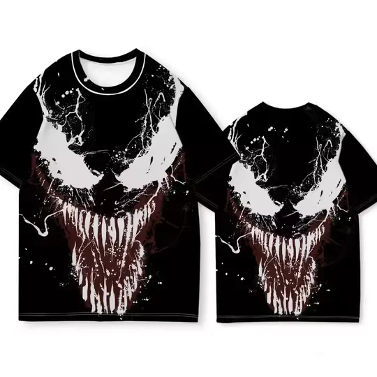 Venta caliente de verano para hombres y mujeres camisetas Venom 2025 nueva camiseta de la película Marvel camiseta neutra cómoda y de secado rápido