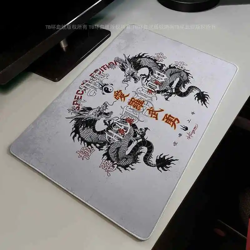 Retro Dragon Talisman Mouse Pad Evil Hate Gossip Formation Mousepad Computer Keyboard Pad Gaming Accessories XXL Desk Mat view 3