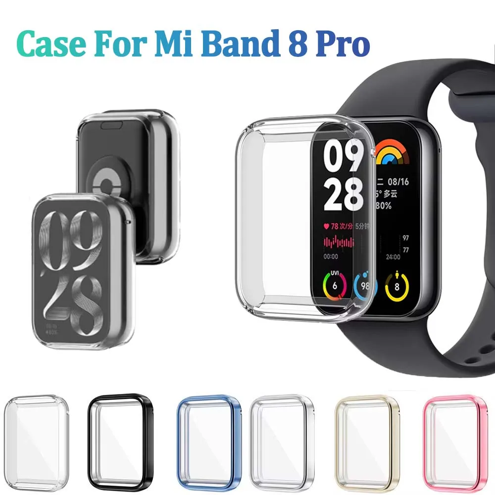 Soft TPU Case For Xiaomi Mi Band 8 Pro Smart Watch Strap Bumper Cover Screen Protector For Xiaomi Mi Band 9 Pro