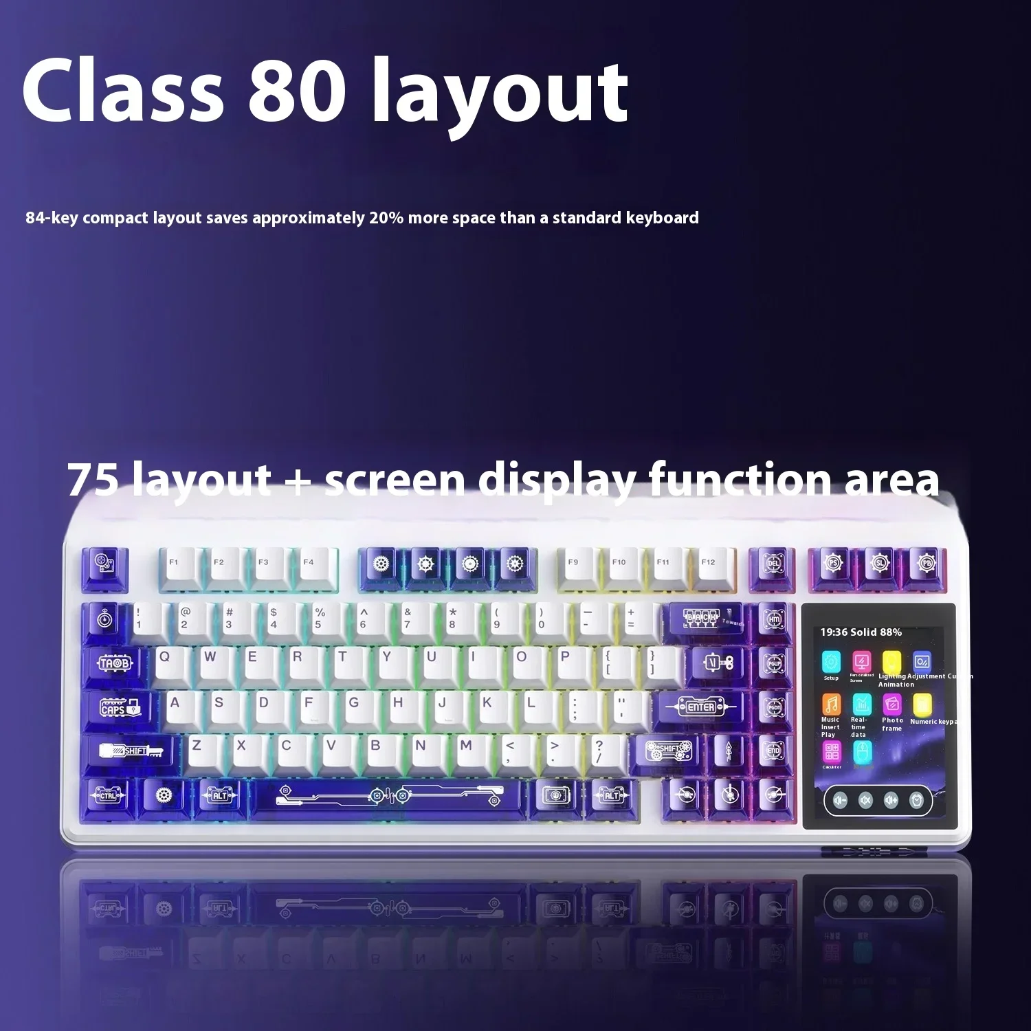 AULA L99 Teclado Mecânico Teclado para Jogos de Três Modos 3.98 polegadas Junta de Tela RGB 8000mAh Gamer Acessório PC Hot Swap Presente