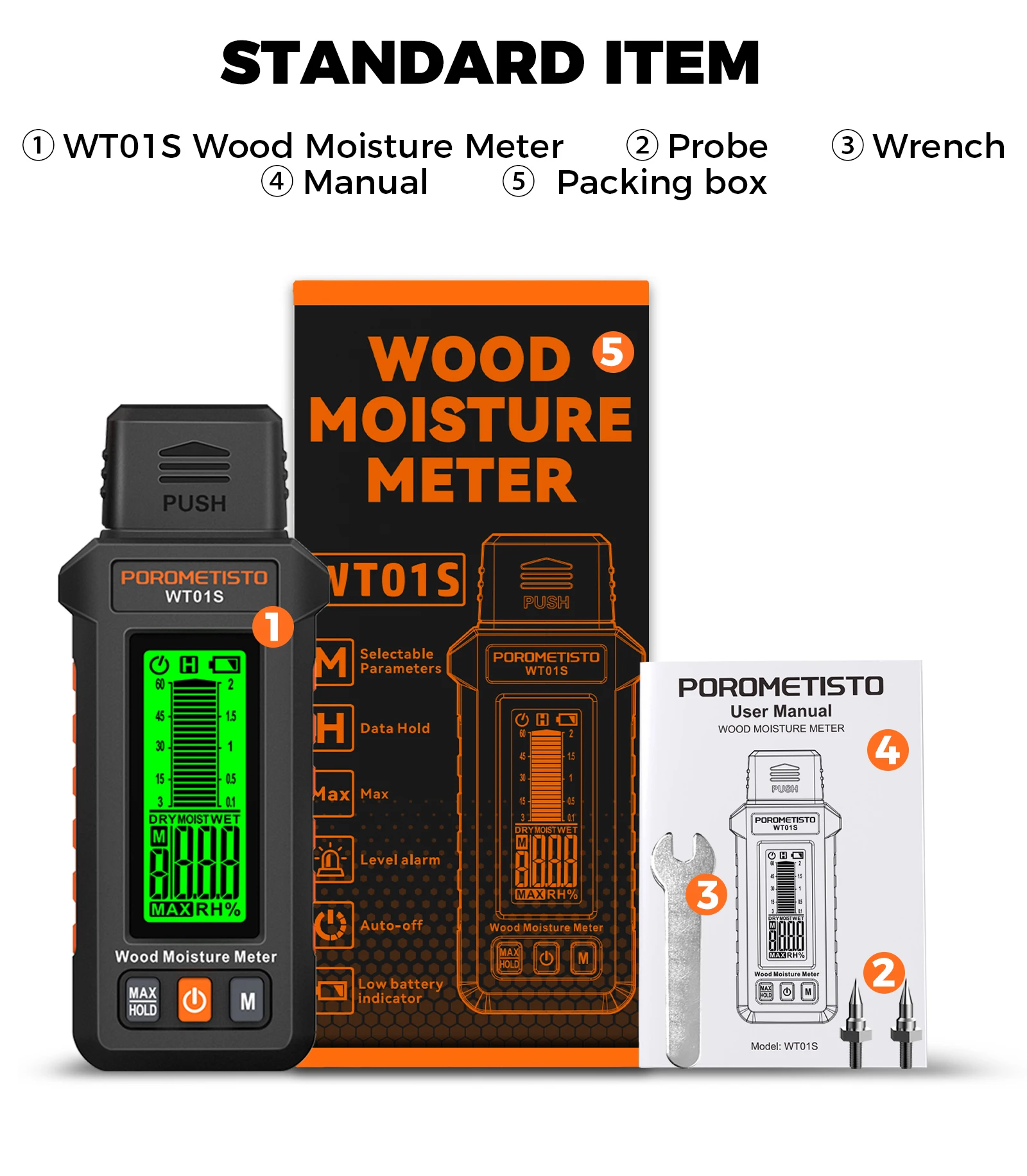 Neues 2-in-1 Digitales Holzfeuchtemessgerät mit und ohne Stifte, 0~99,9% Feuchtigkeitsmesser, Holzfeuchtigkeitsdetektor, Hygrometer für Holz und Beton – Detail 28